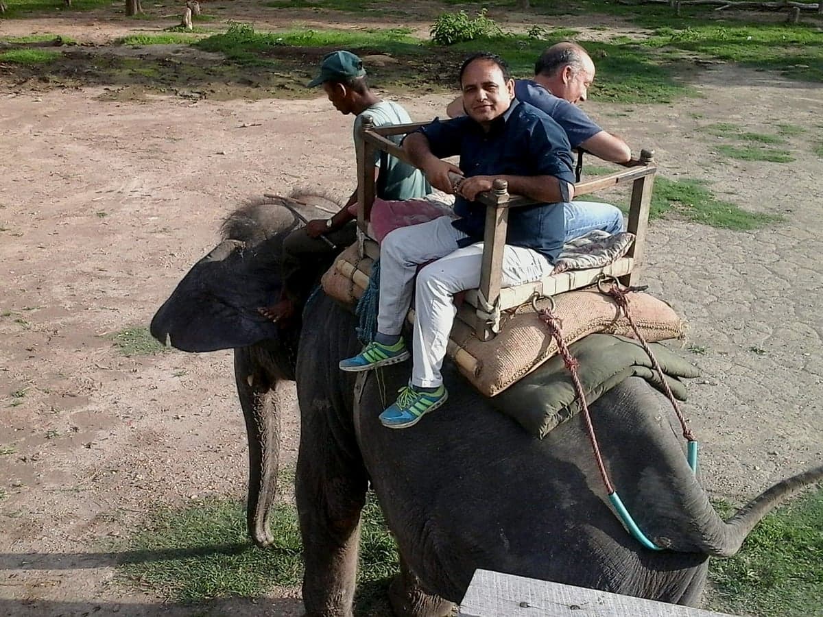 On an elephant-back safari in Chitwan National Park