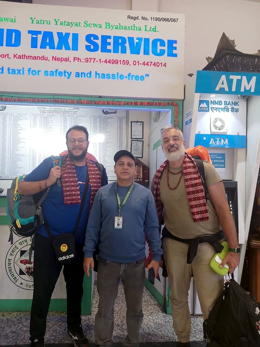 Receiving trekkers at Tribhuvan International Airport